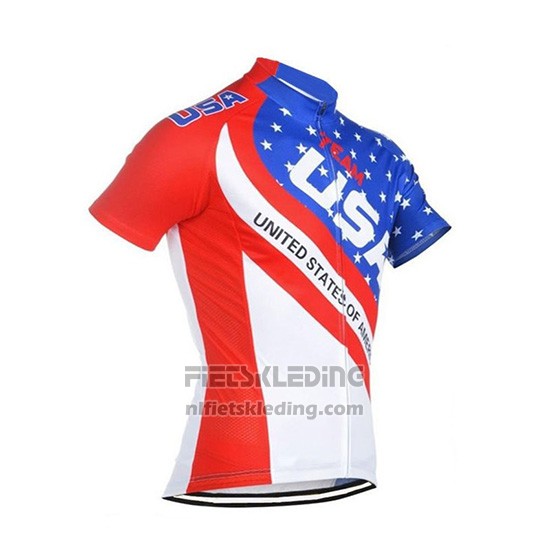 2018 Fietskleding USA Blauw en Rood Korte Mouwen en Koersbroek